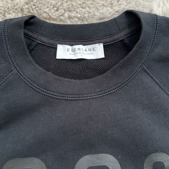 Everlane The 100% Human Typography Sweatshirt Black Size S - Picture 4 of 6